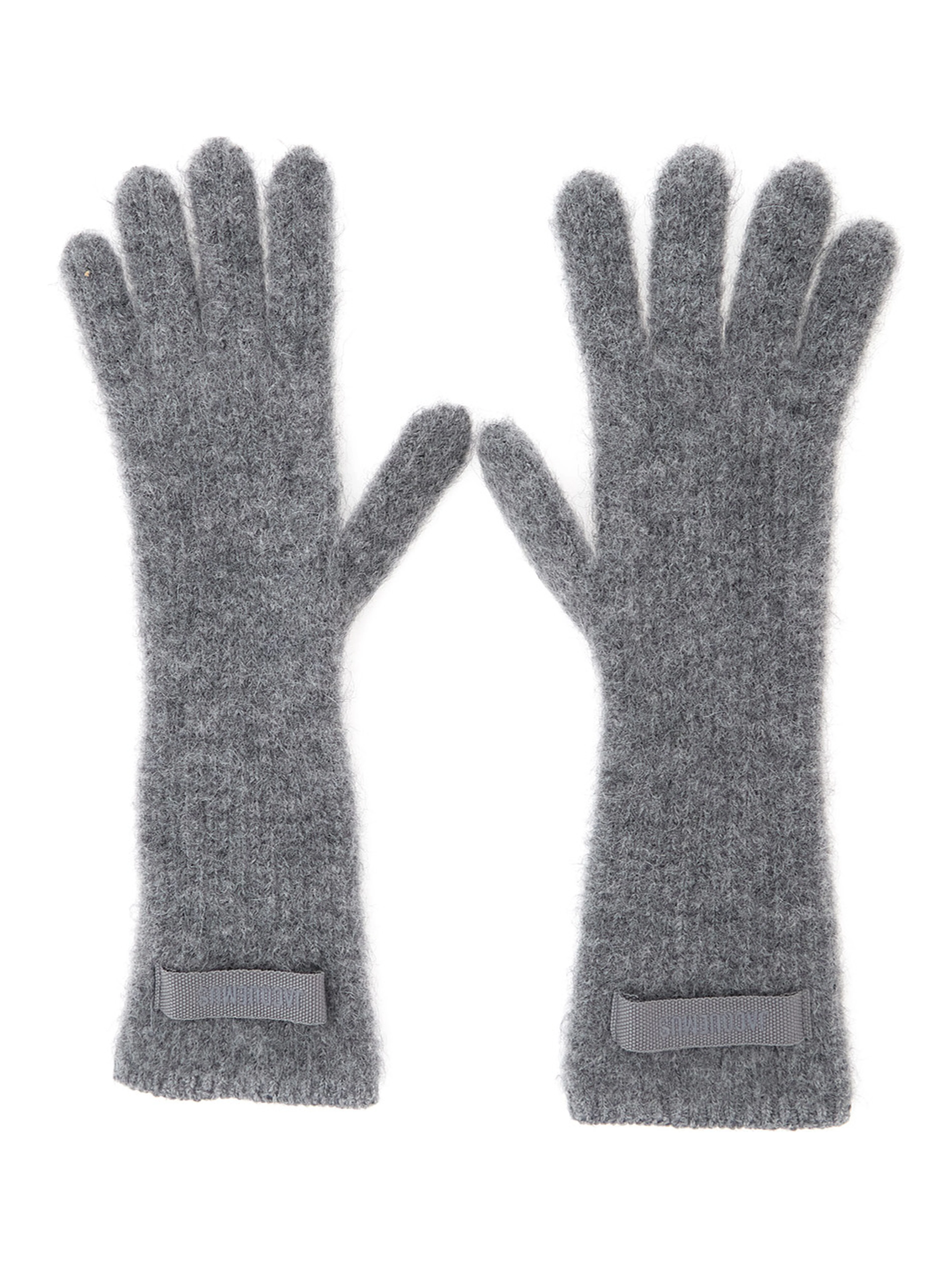 LES GANTS GROS GRAIN are gloves characterized by a composition of alpaca wool, nylon, and merino wool in gray unisex