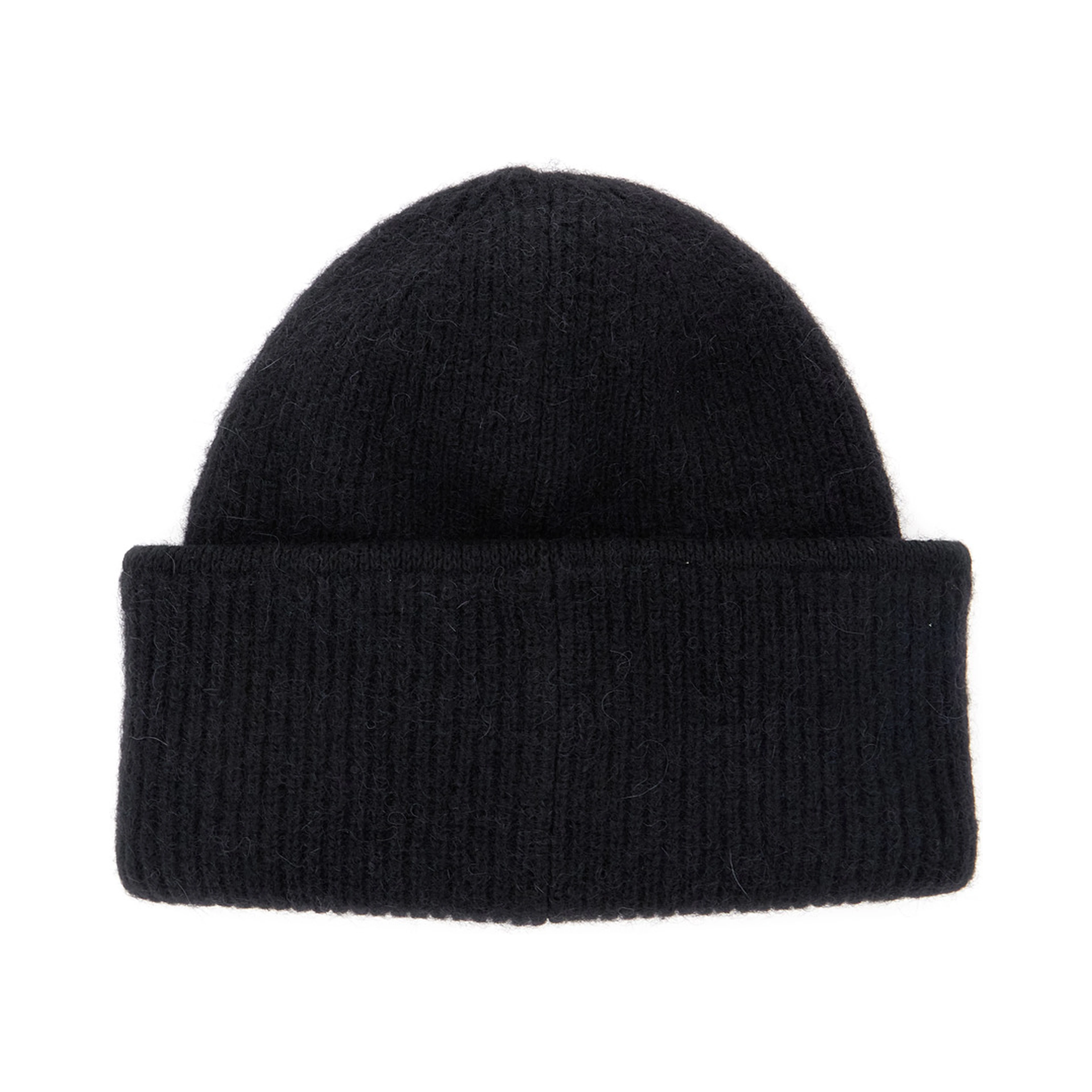 LE BONNET GROS GRAIN is a hat with a gros grain brim made of black unisex alpaca, nylon, and merino wool