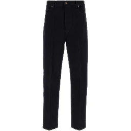 DENIM CON GAMBA MORBIDA E DETTAGLIO IN PELLE SUL B