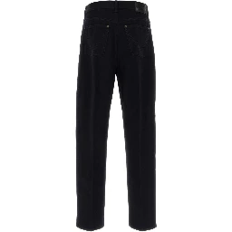 DENIM CON GAMBA MORBIDA E DETTAGLIO IN PELLE SUL B