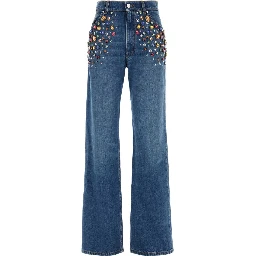 Crystal Emb Straight Jeans