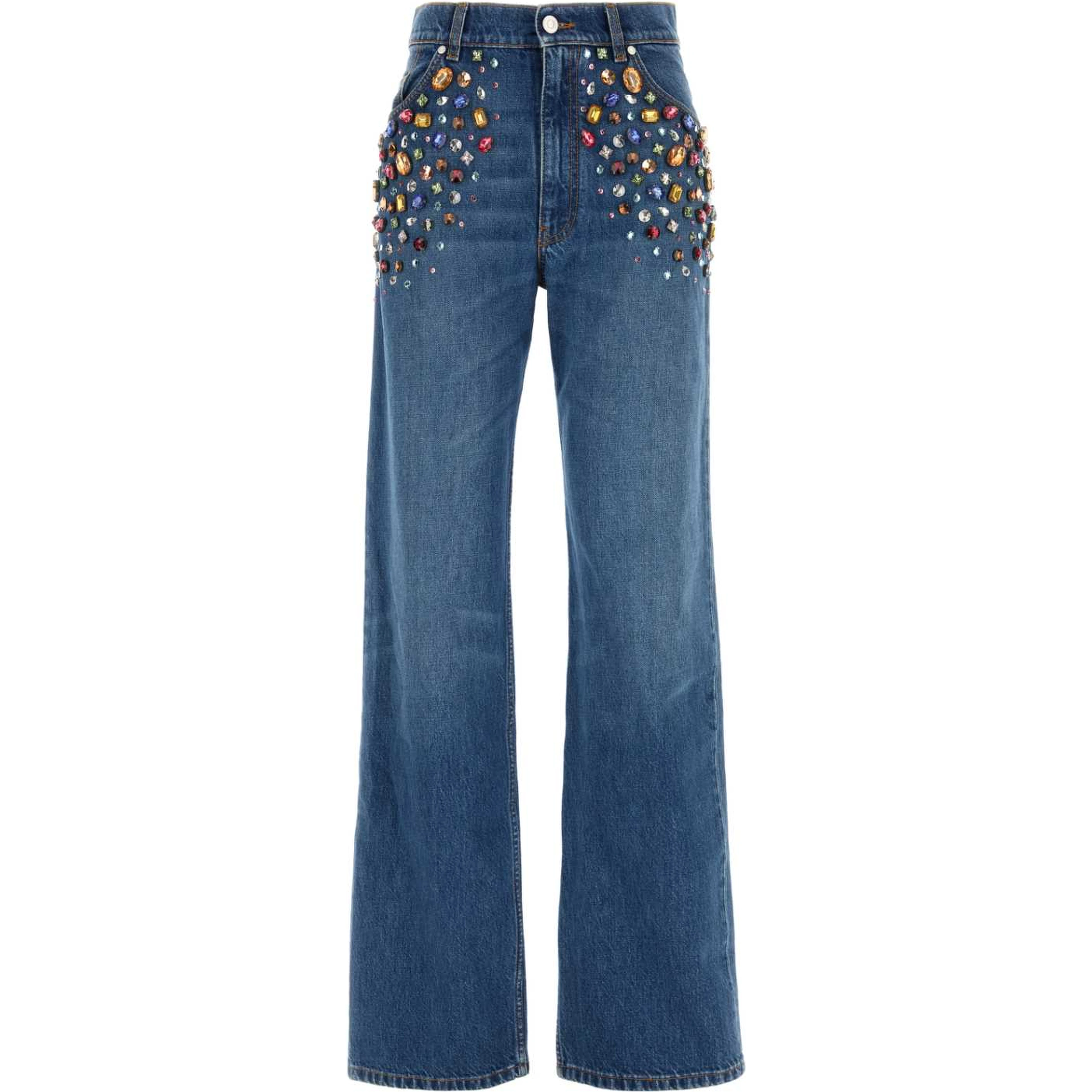 Crystal Emb Straight Jeans