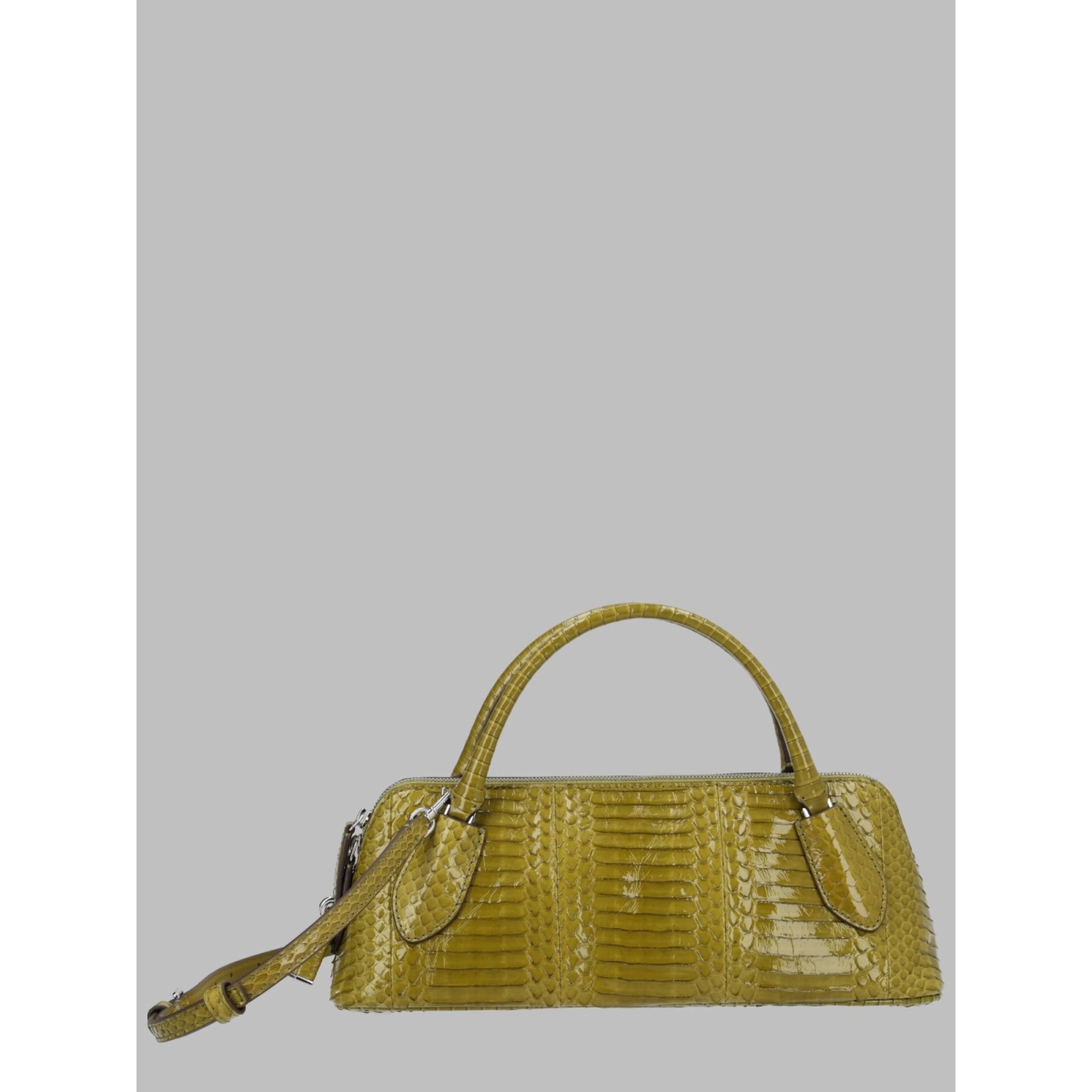 Borsa "Lock" In Pelle Di Serpente