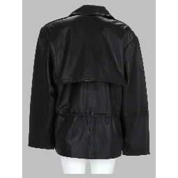 Giacca In Pelle Con Baschina Arricciata