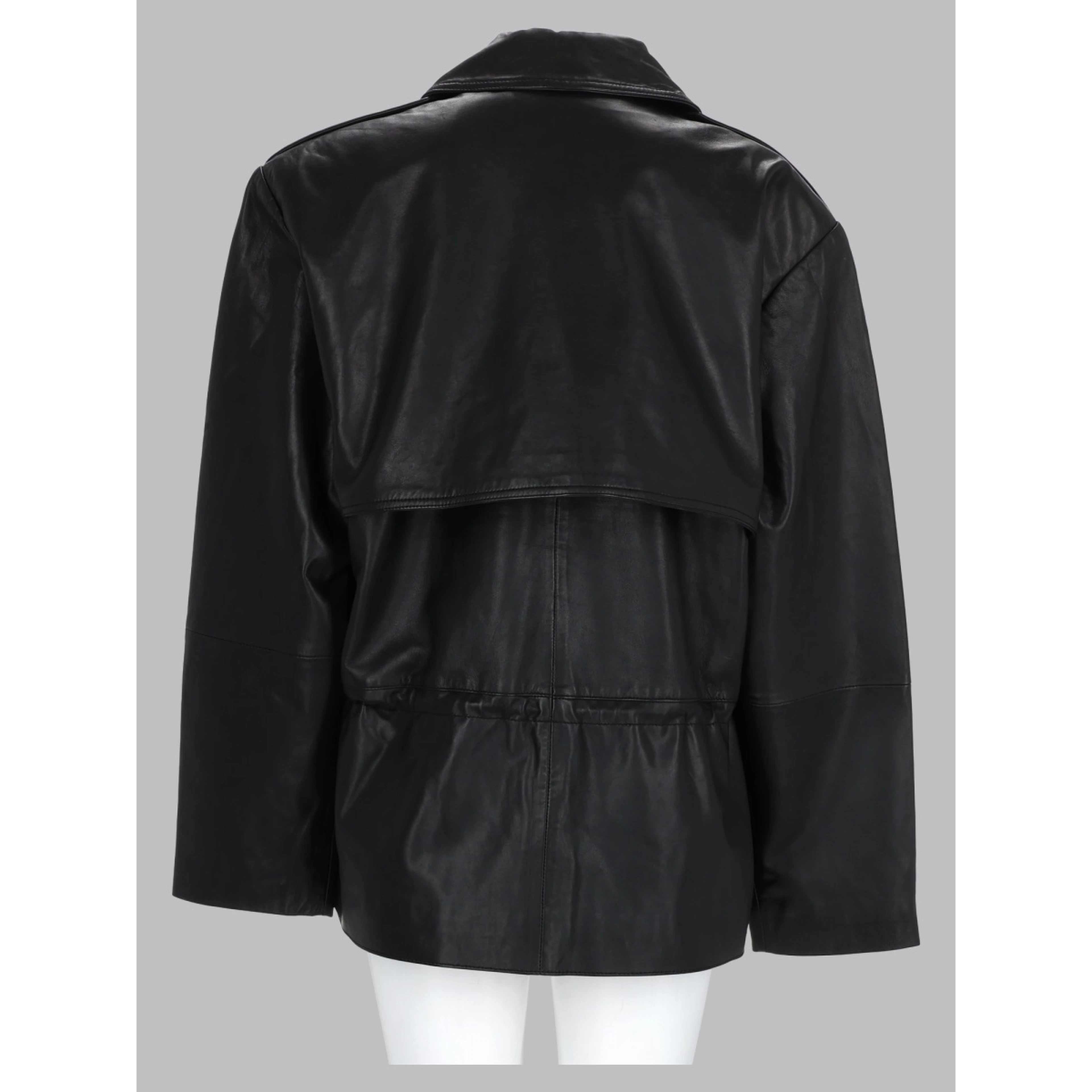 Giacca In Pelle Con Baschina Arricciata