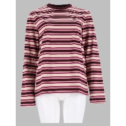 T-Shirt a Righe Con Logo