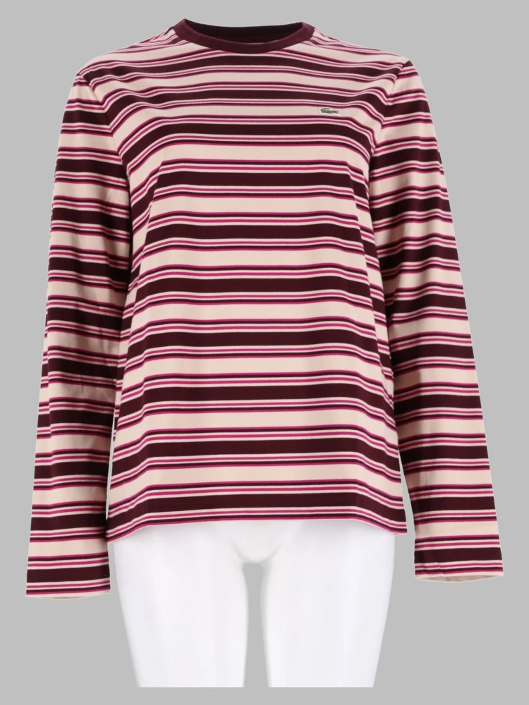 T-Shirt a Righe Con Logo