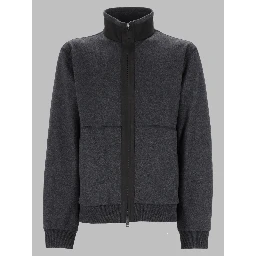 Felpa in Cashmere Misto Lana con Zip