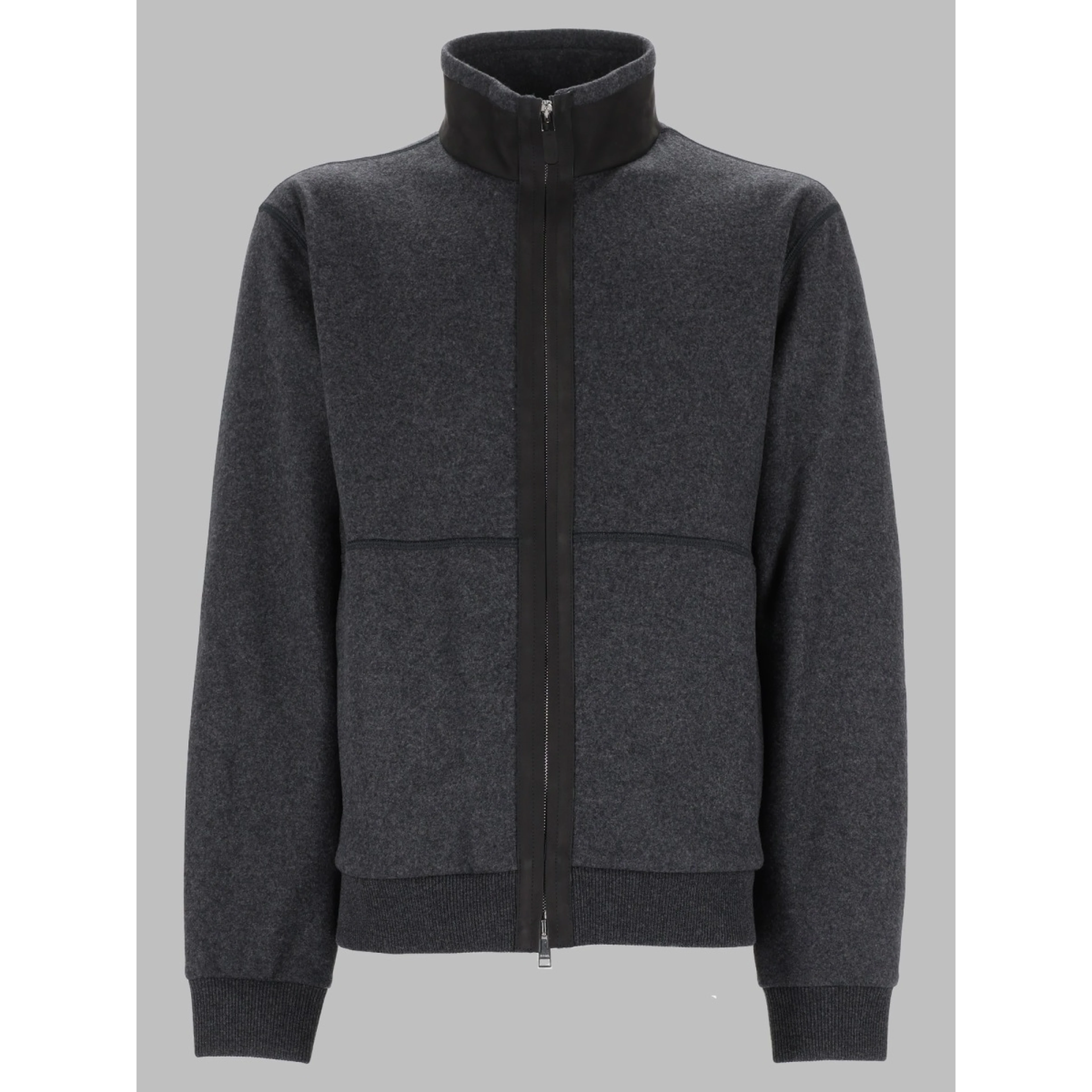 Felpa in Cashmere Misto Lana con Zip