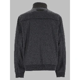 Felpa in Cashmere Misto Lana con Zip