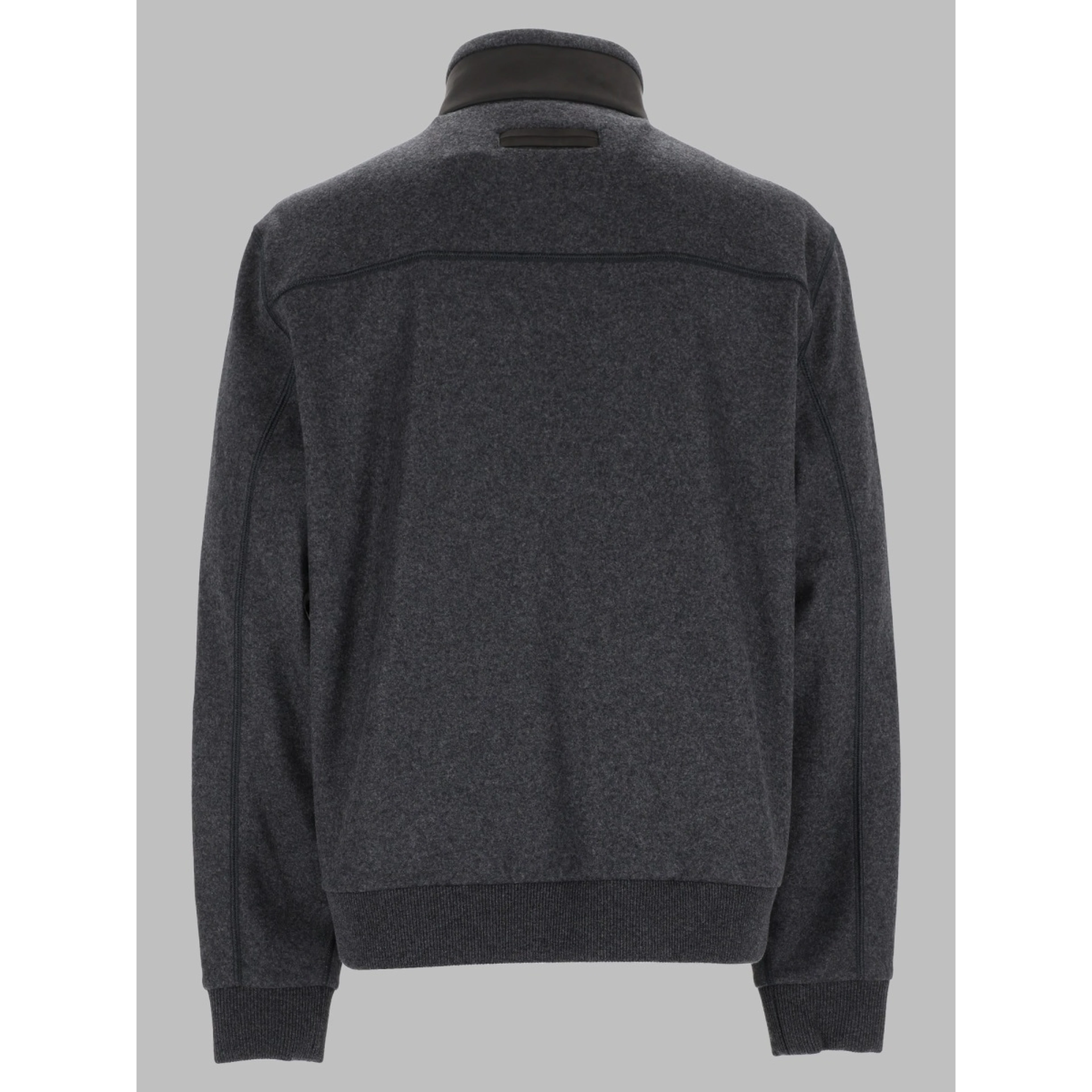 Felpa in Cashmere Misto Lana con Zip