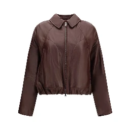 Bordeaux Lamb Ovis Aries Leather Jacket
