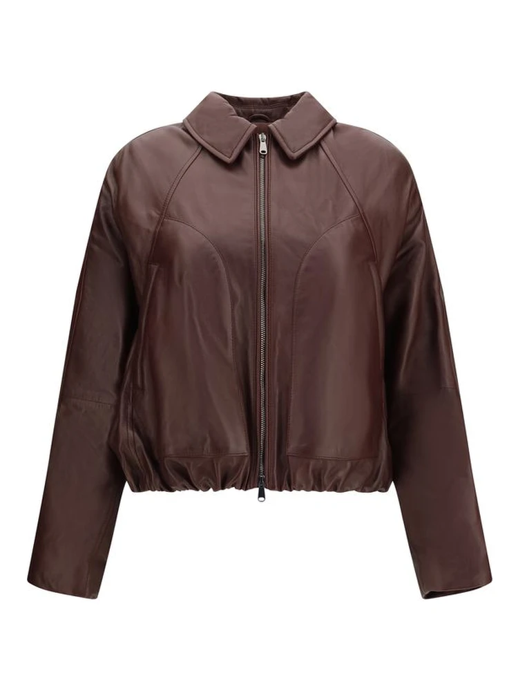 Bordeaux Lamb Ovis Aries Leather Jacket