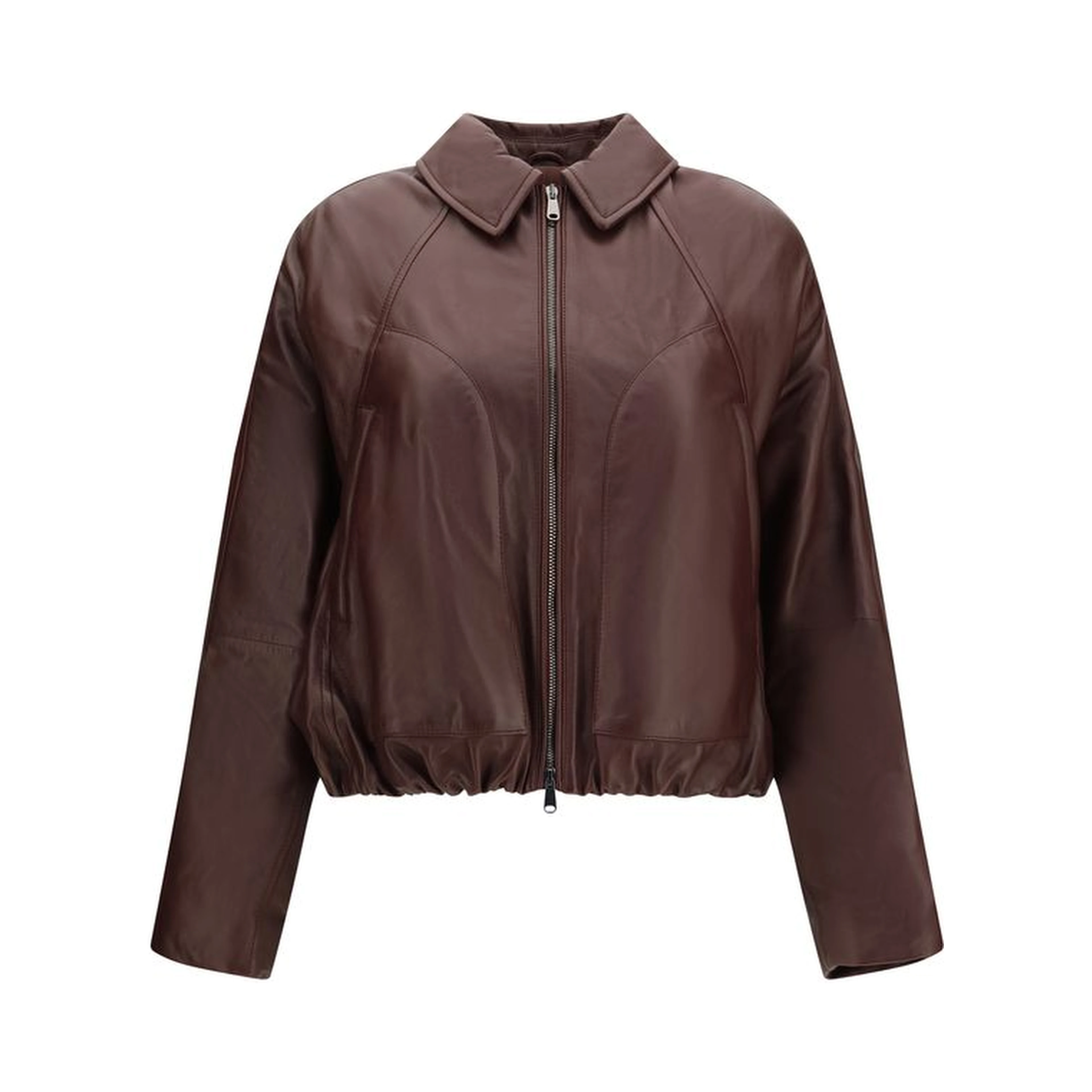 Bordeaux Lamb Ovis Aries Leather Jacket