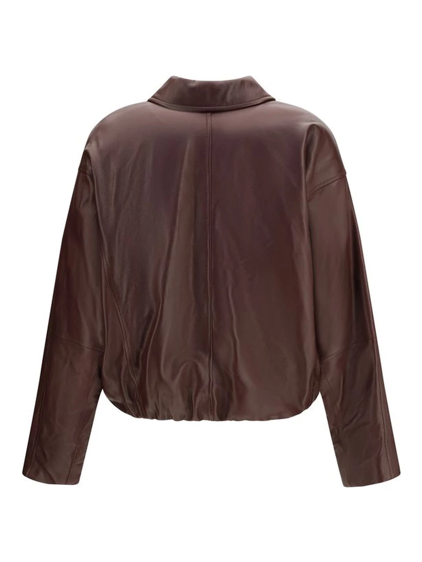 Bordeaux Lamb Ovis Aries Leather Jacket