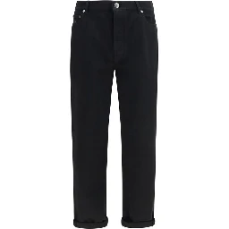 Black Cotton High-Waisted Jean