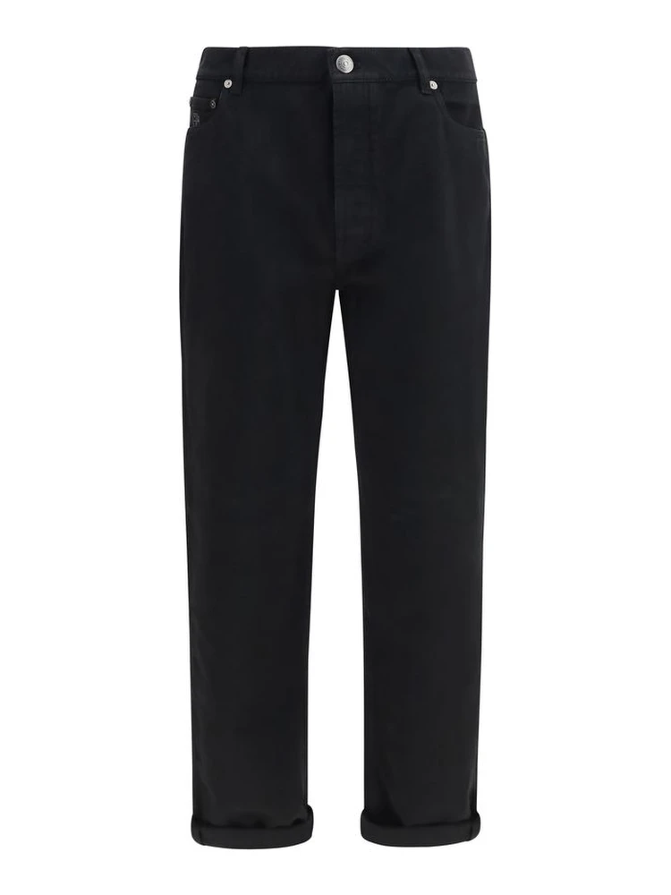 Black Cotton High-Waisted Jean