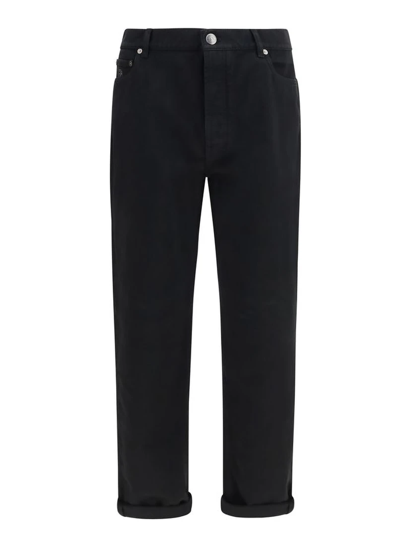 Black Cotton High-Waisted Jean