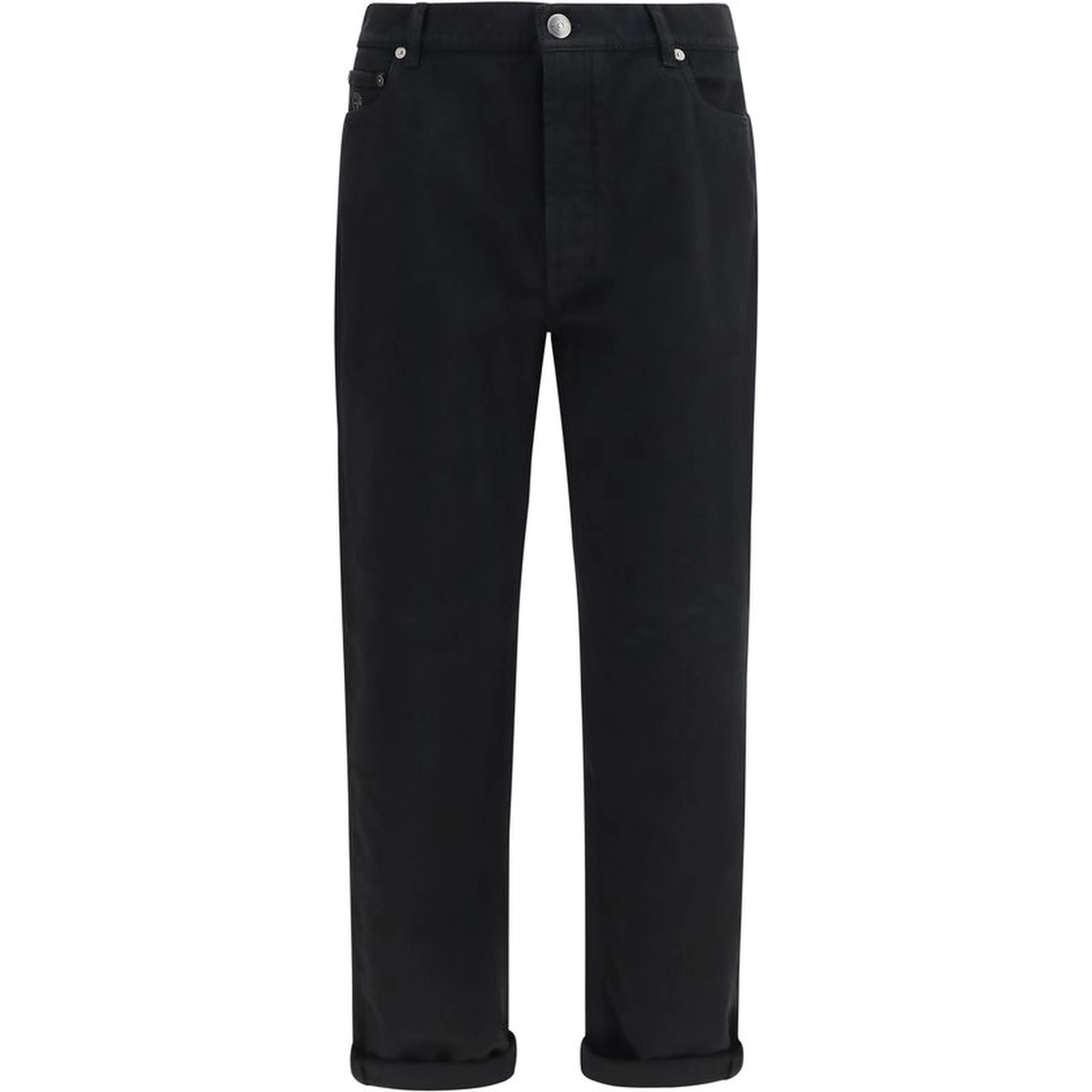 Black Cotton High-Waisted Jean