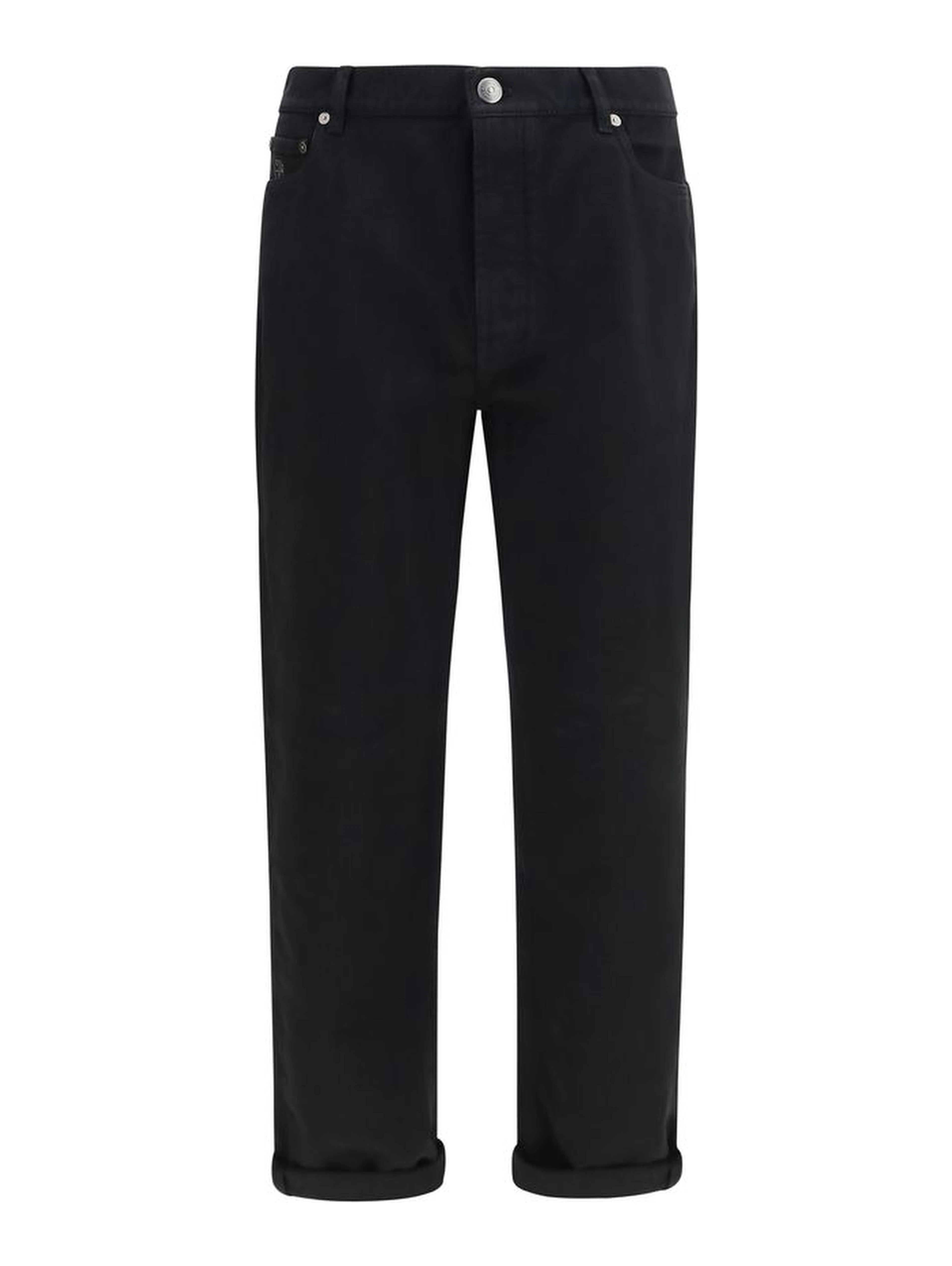 Black Cotton High-Waisted Jean