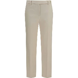 Beige Cotton Dress Pants
