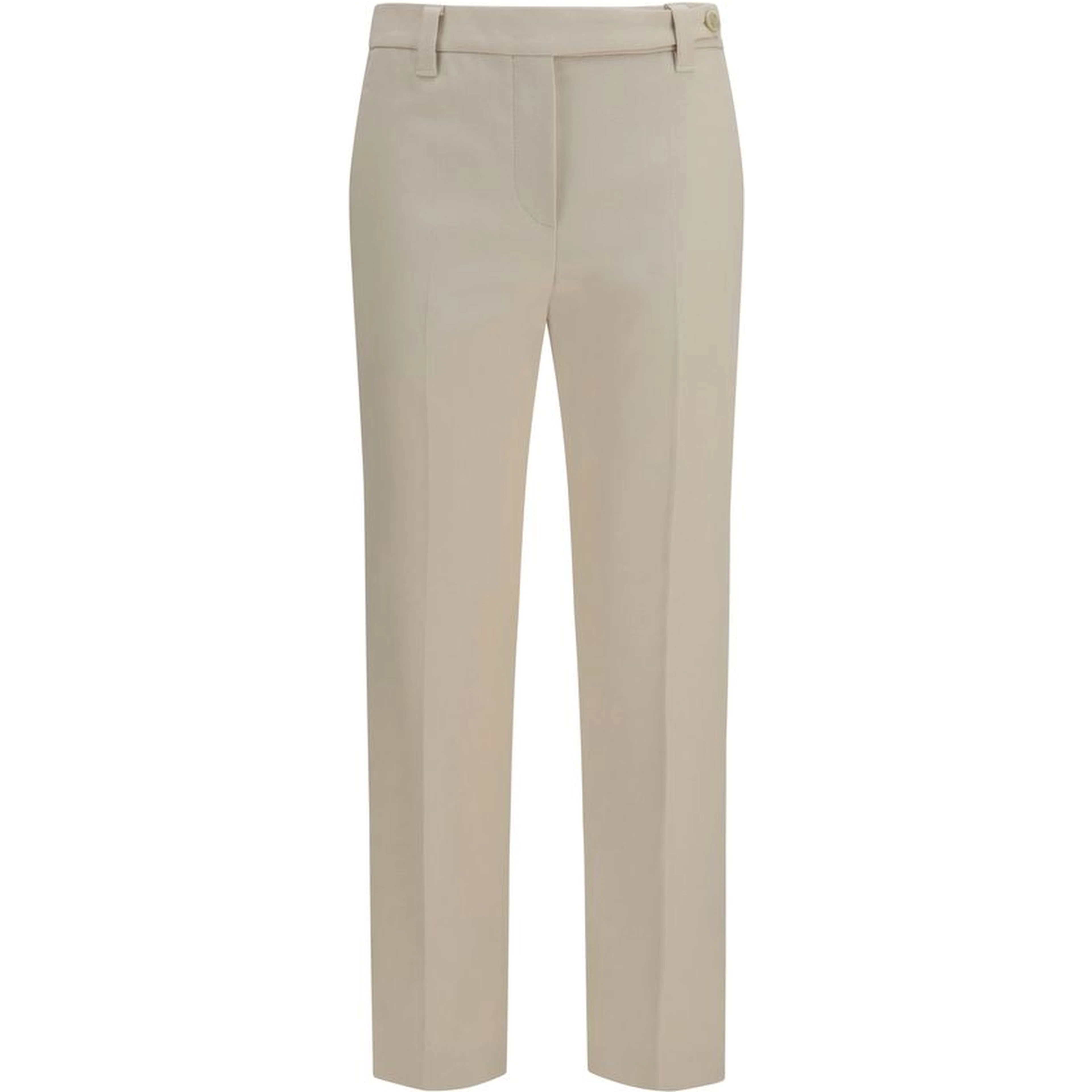 Beige Cotton Dress Pants