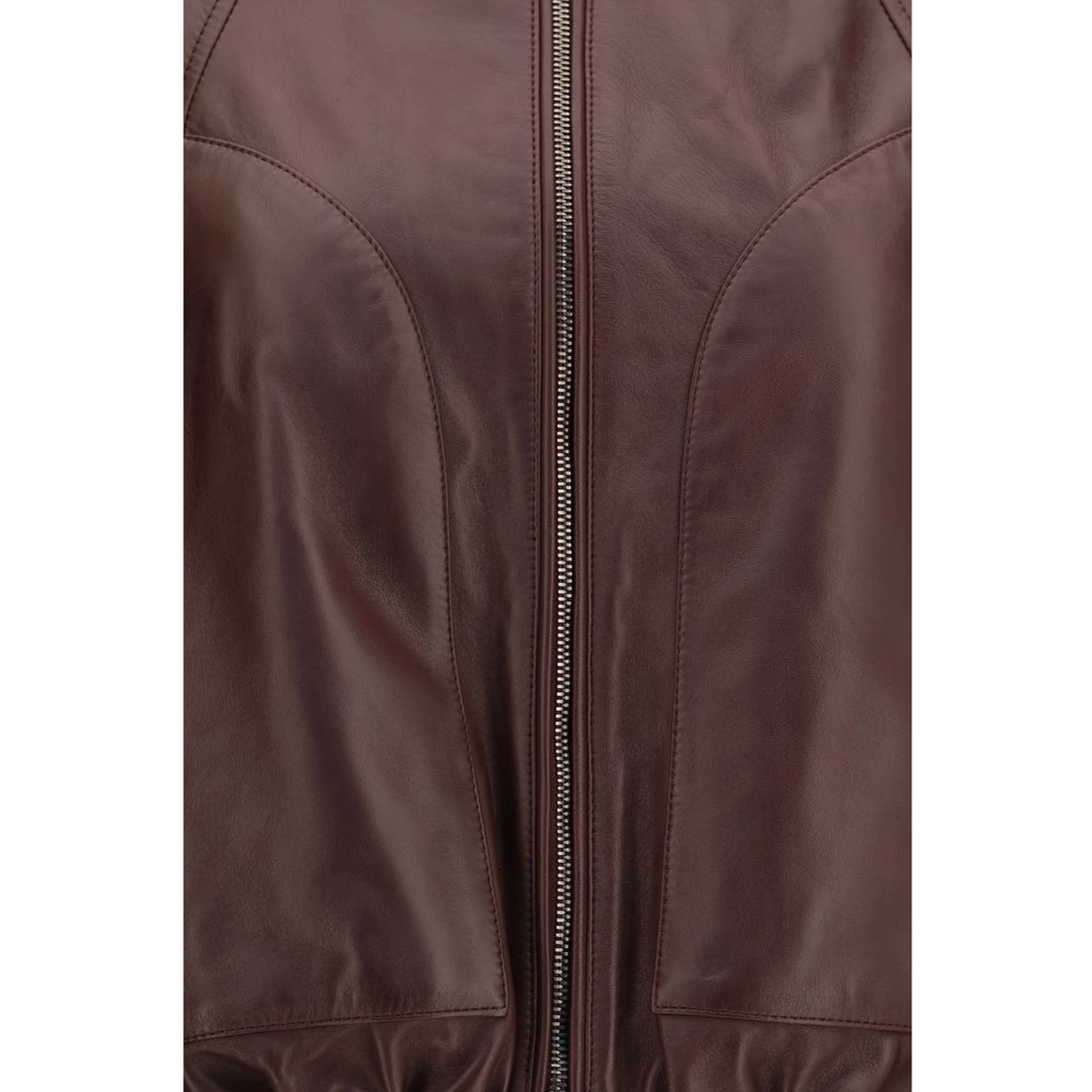 Bordeaux Lamb Ovis Aries Leather Jacket