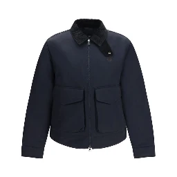 Blue Recycled Polyamide Full-Length Jacket