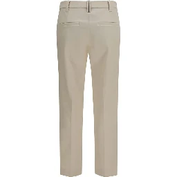 Beige Cotton Dress Pants