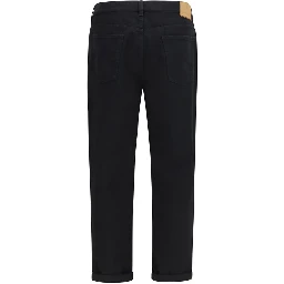 Black Cotton High-Waisted Jean