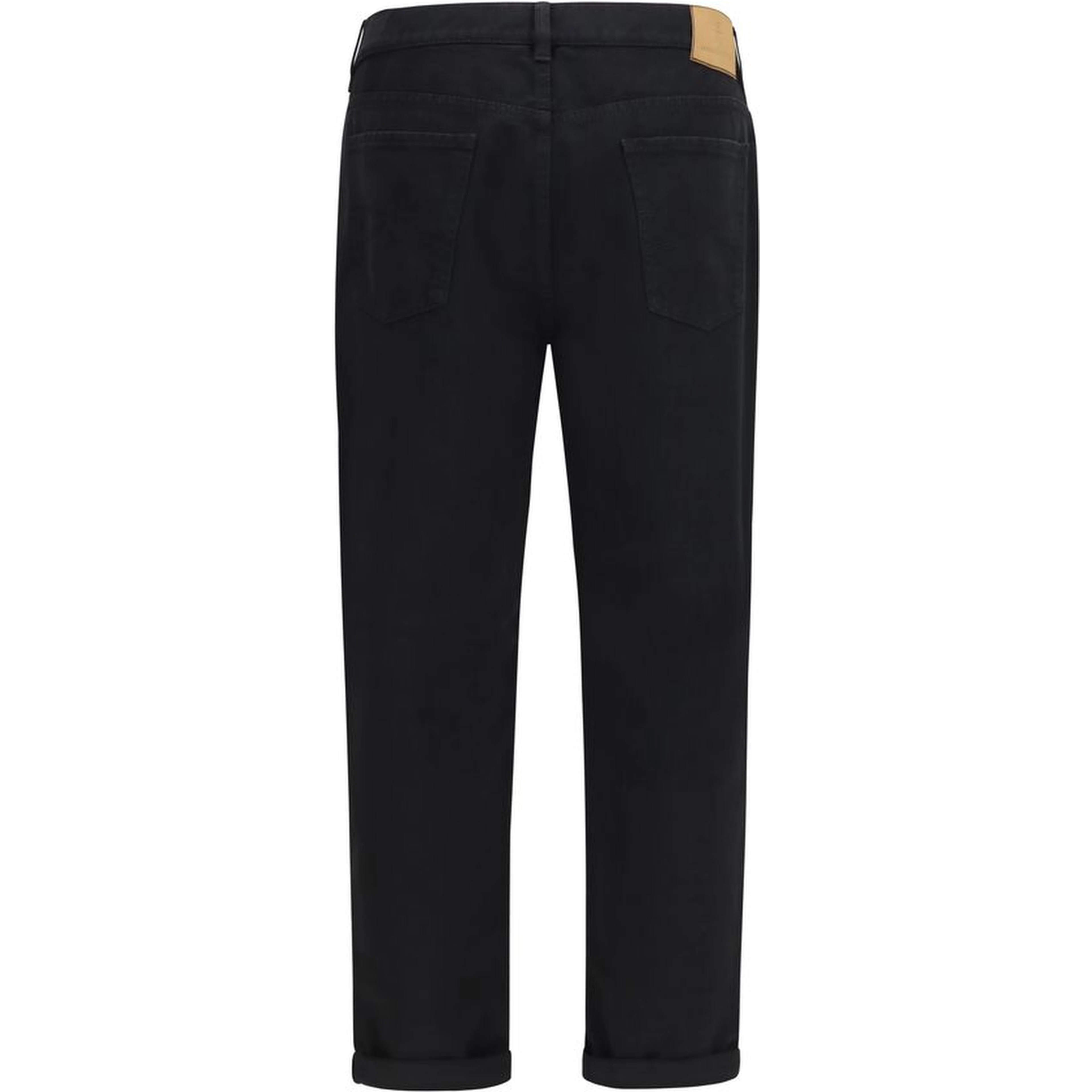Black Cotton High-Waisted Jean