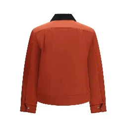 Red Recycled Polyamide Full-Length Jacket
