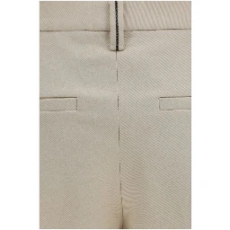 Beige Cotton Dress Pants