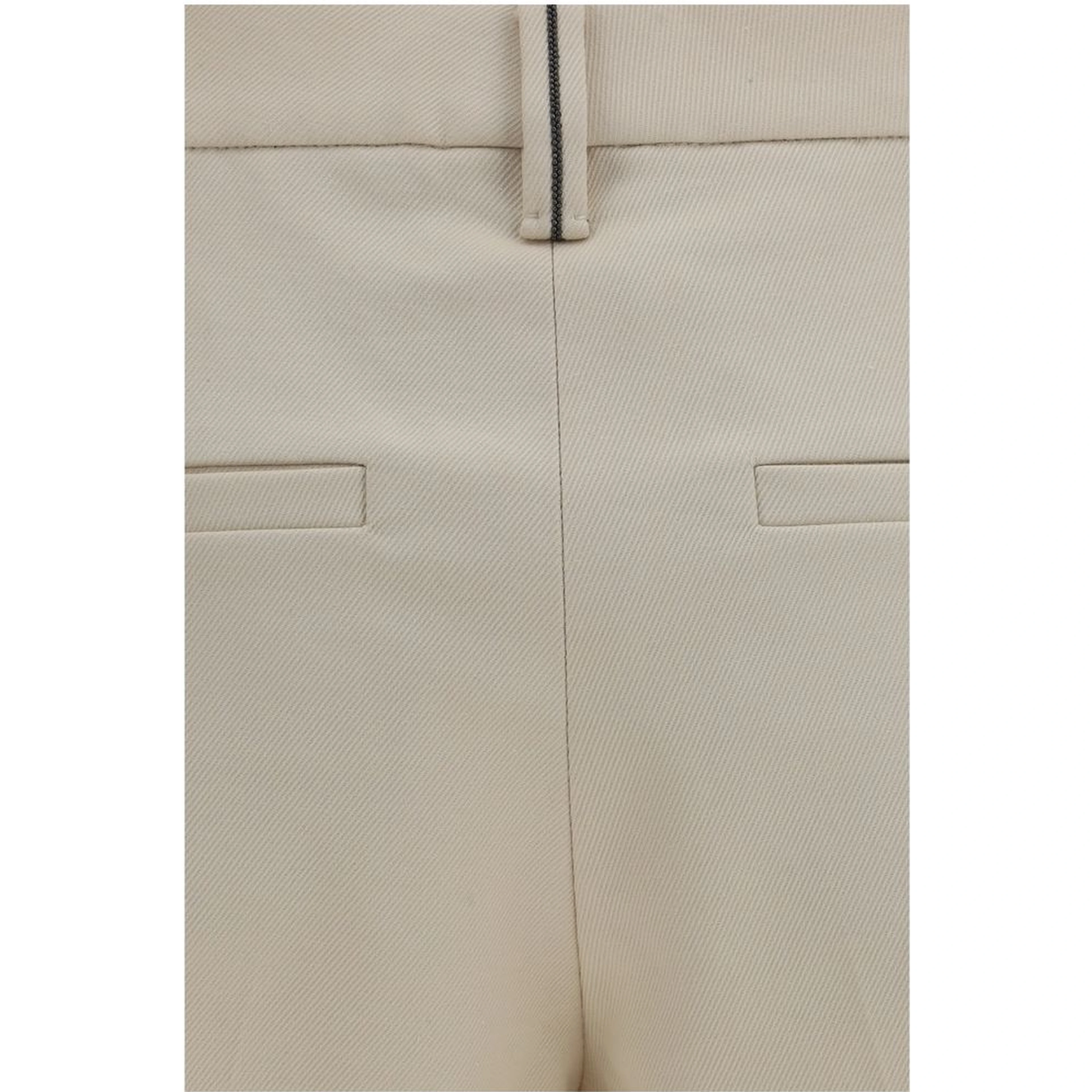 Beige Cotton Dress Pants
