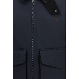 Blue Recycled Polyamide Full-Length Jacket