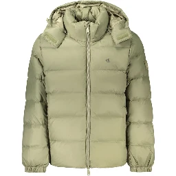 Green Nylon Full-Length Jacket