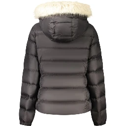 Black Polyester Full-Length Jacket
