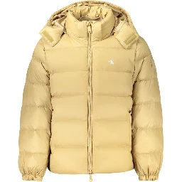 Beige Nylon Full-Length Jacket