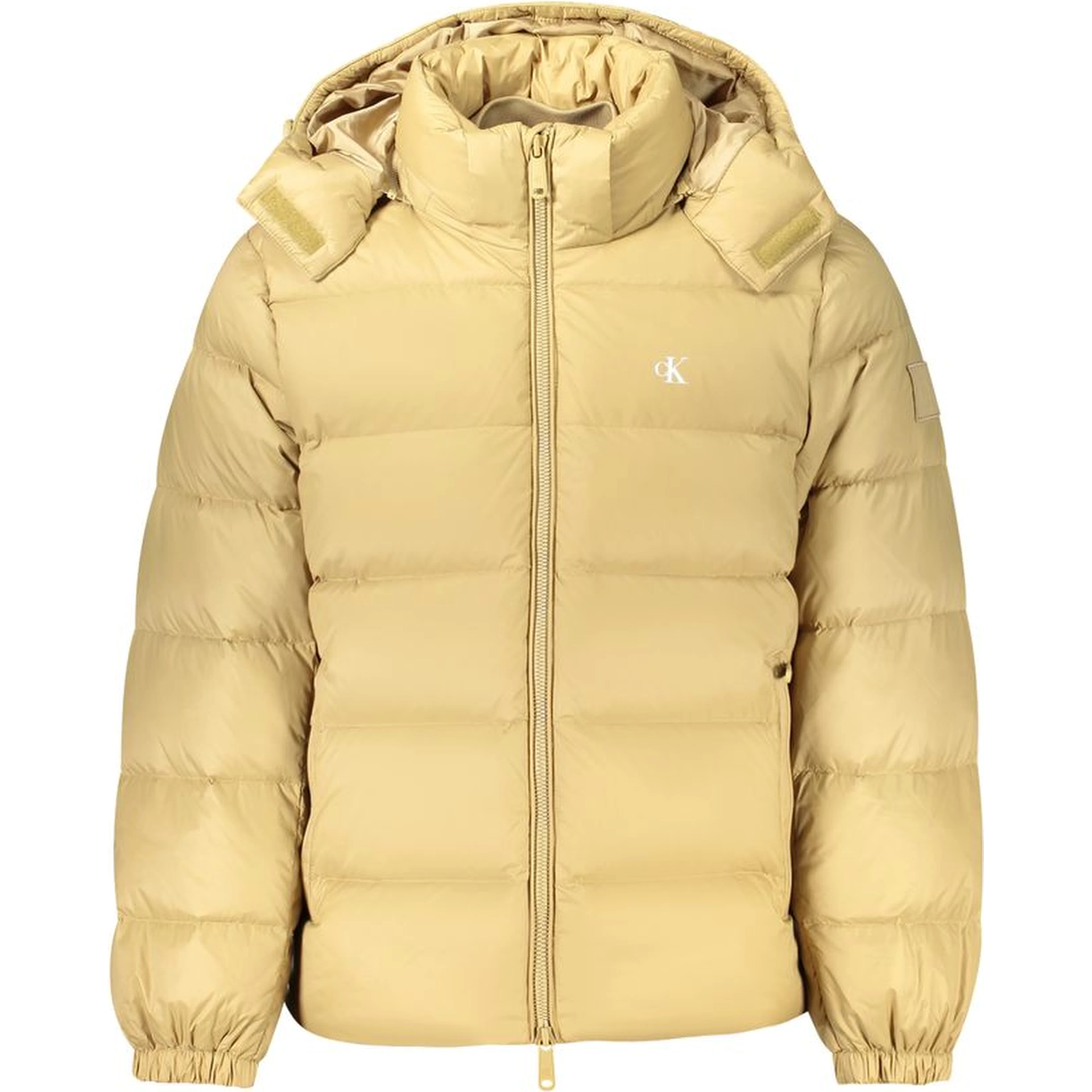 Beige Nylon Full-Length Jacket