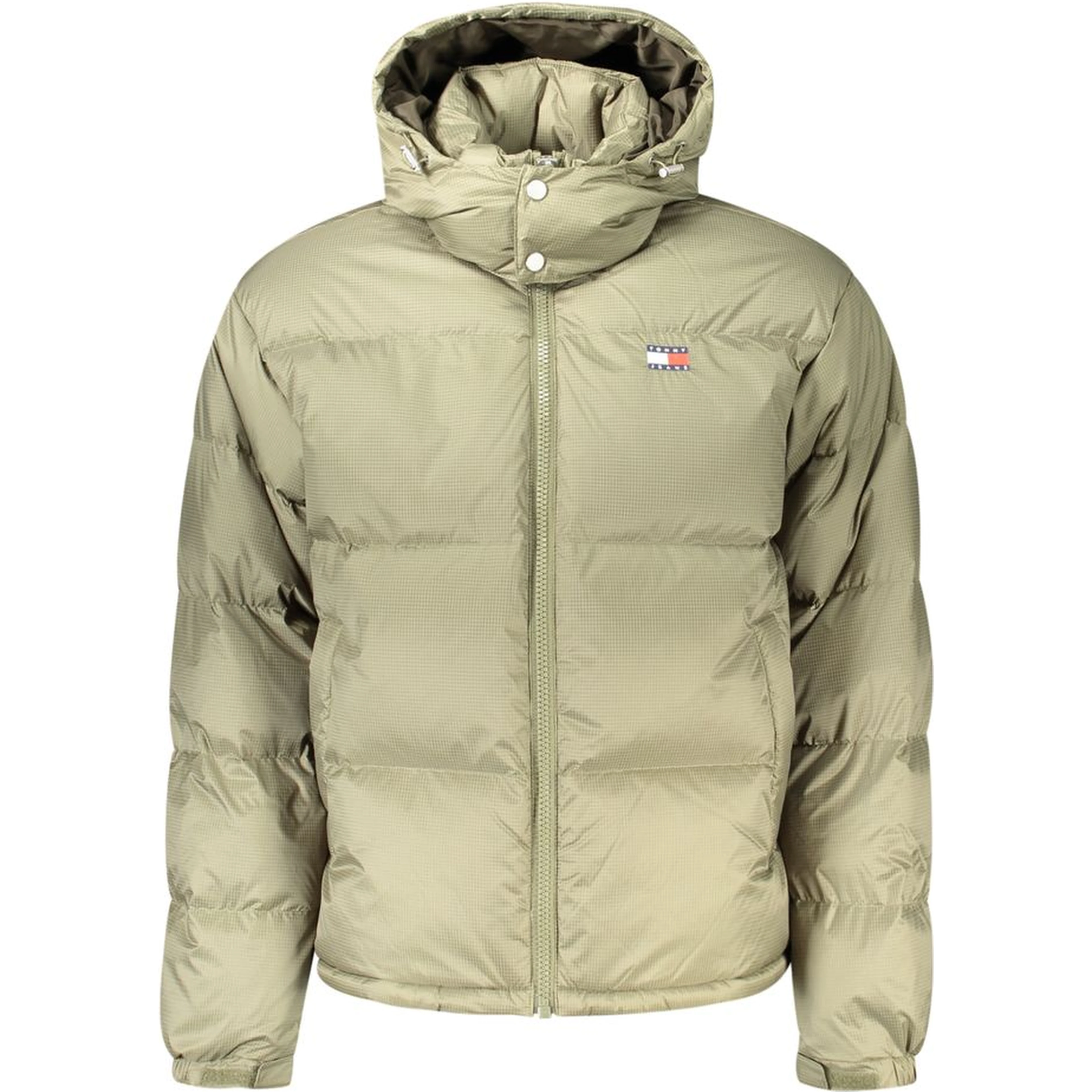 Green Polyester Full-Length Jacket
