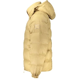 Beige Nylon Full-Length Jacket