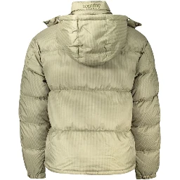 Green Polyester Full-Length Jacket