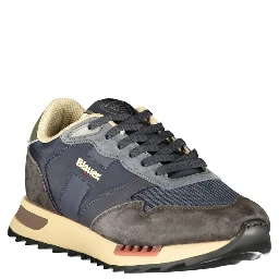 Blue Polyurethane Men's Sneaker