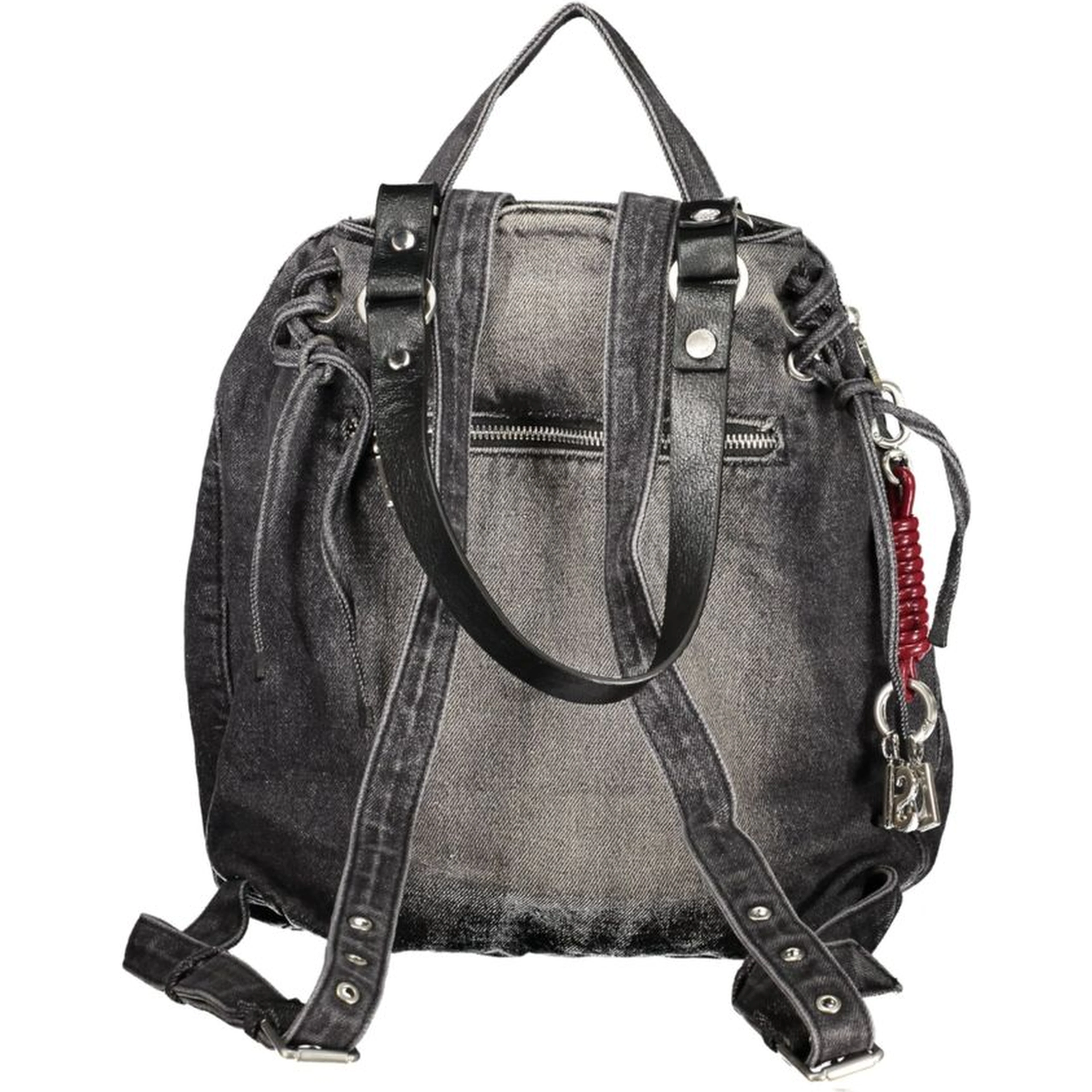 Black Cotton Womens Backpack