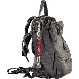 Black Cotton Womens Backpack