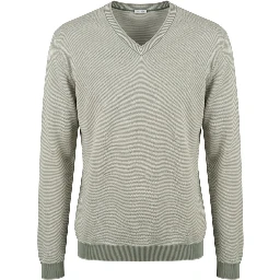 Green Cotton Men Sweater