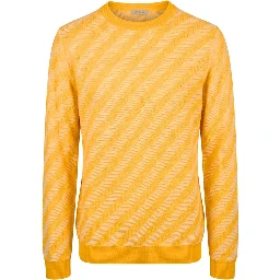 Orange Linen Men Sweater