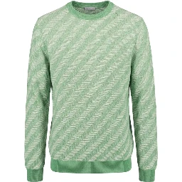 Green Linen Men Sweater