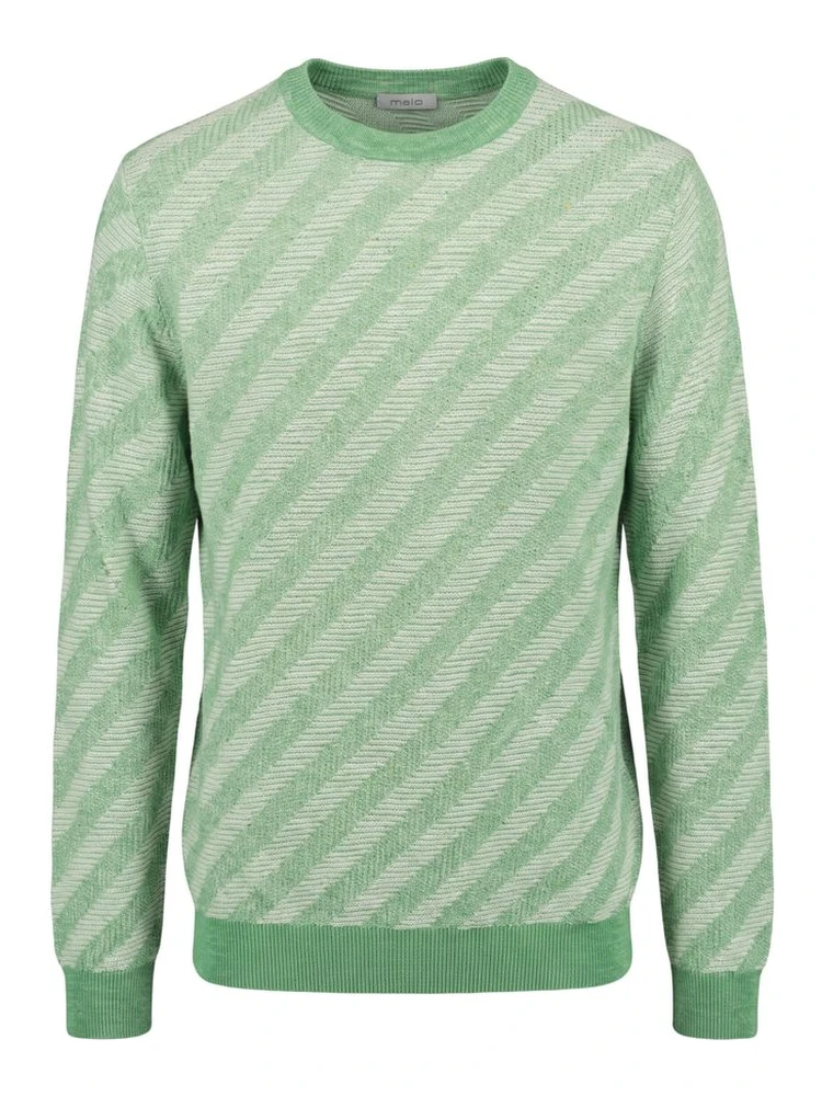 Green Linen Men Sweater