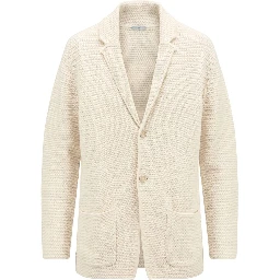 White Cotton Men's Cardigan